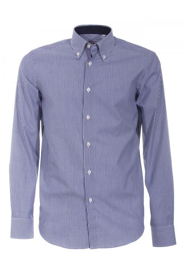 Camicia Canottieri Portofino 021 slim fit Uomo blu-bianco