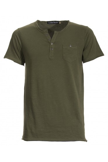 T-shirt Canottieri Portofino with buttons Man green